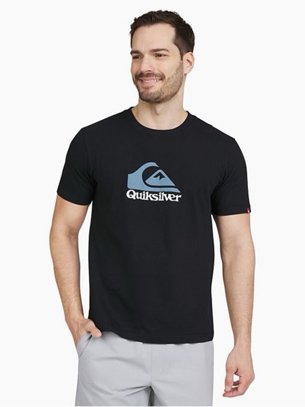 NWT Quiksilver Men's XL Black Classic Logo Surf Skate Graphic Tee T-Shirt